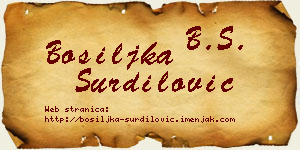 Bosiljka Šurdilović vizit kartica